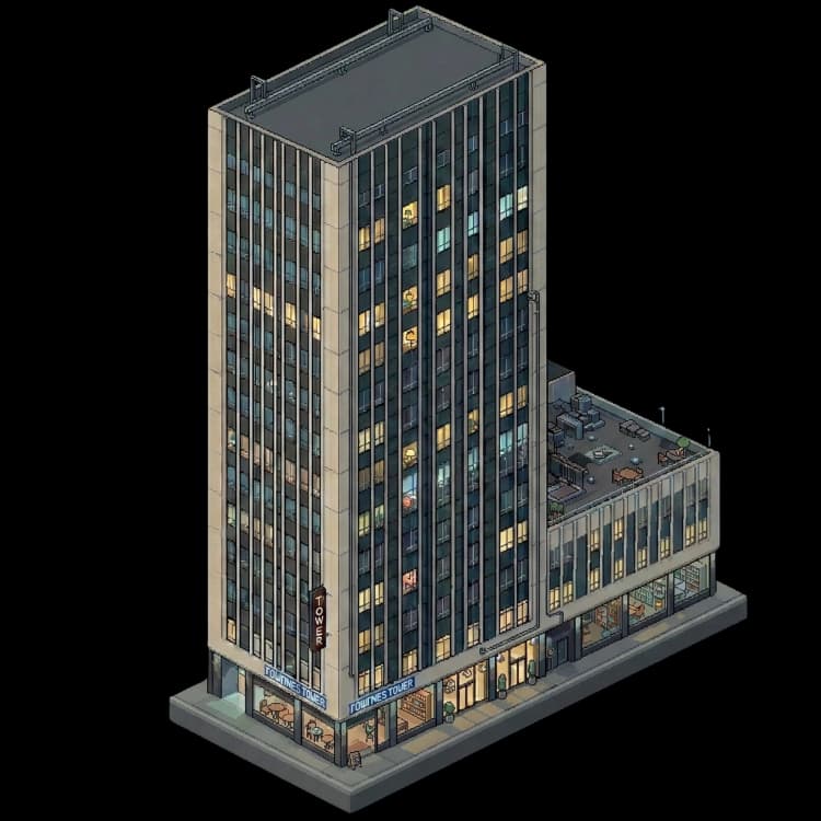 Frontier Tower — the Simocracy agentic-funding tower at FtC SF